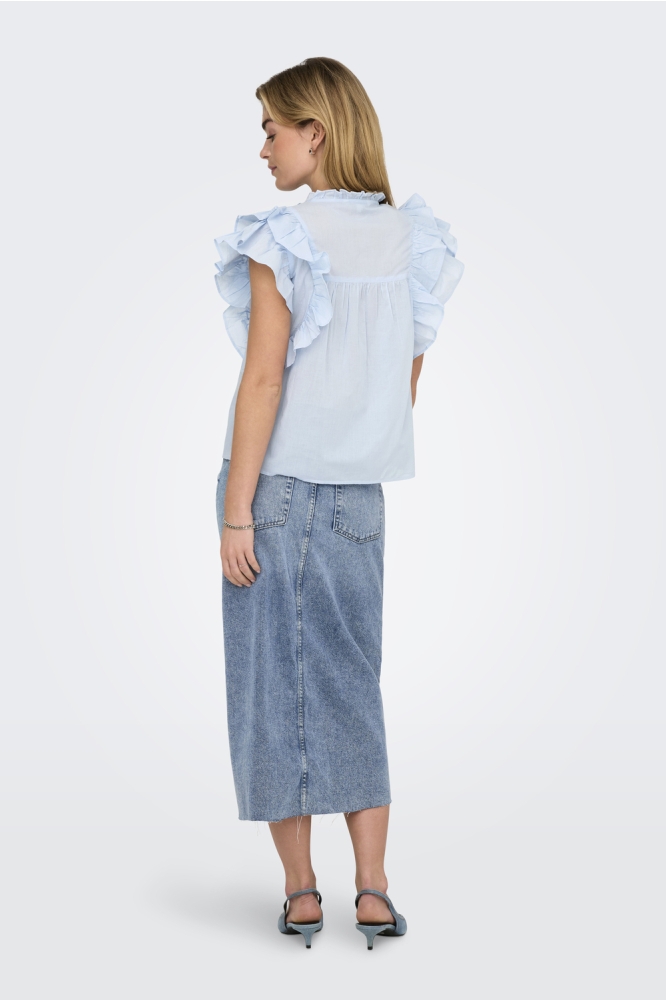 ONLSUNNY LIFE CAPSL FRILL TOP WVN N 15347882 CASHMERE BLUE